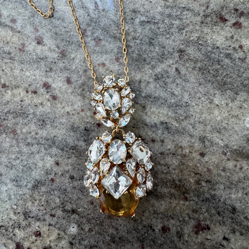 Ann Taylor Crystal Drop Pendant Necklace